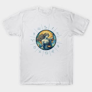 ZODIAC Libra - Astrological LIBRA - LIBRA - ZODIAC sign - Van Gogh style - 6 T-Shirt